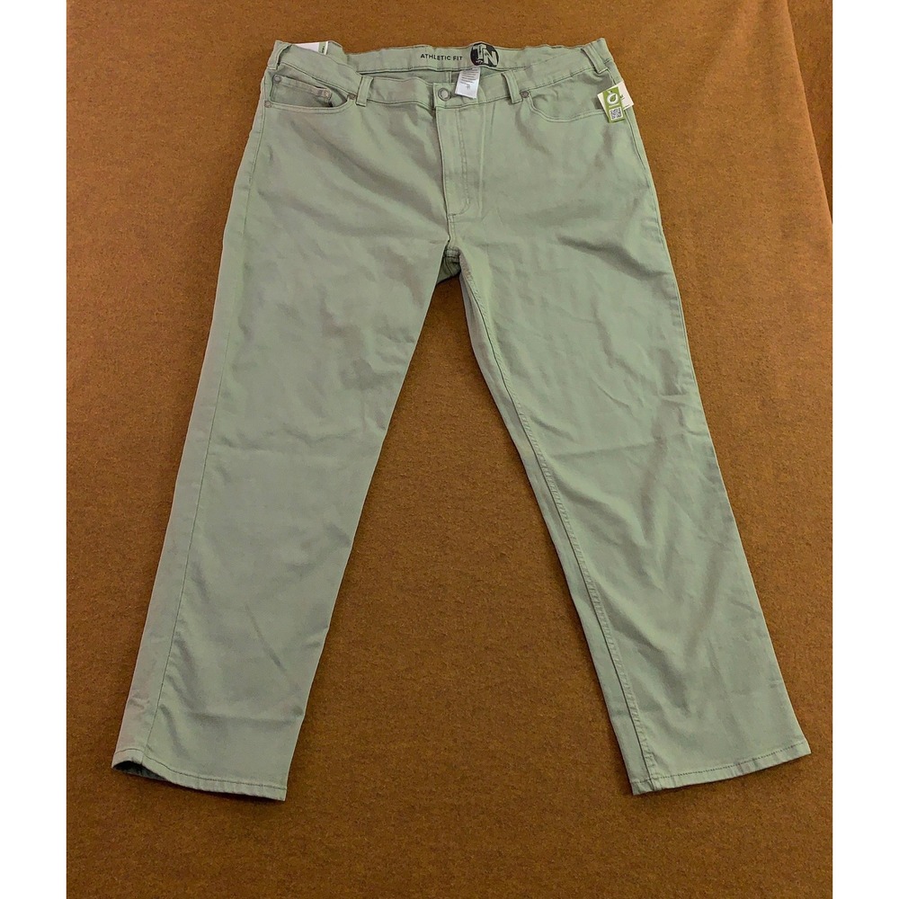 True Nation Mens 48W 32L Olive Athletic Fit Iconic 5 Pocket Pants NWT